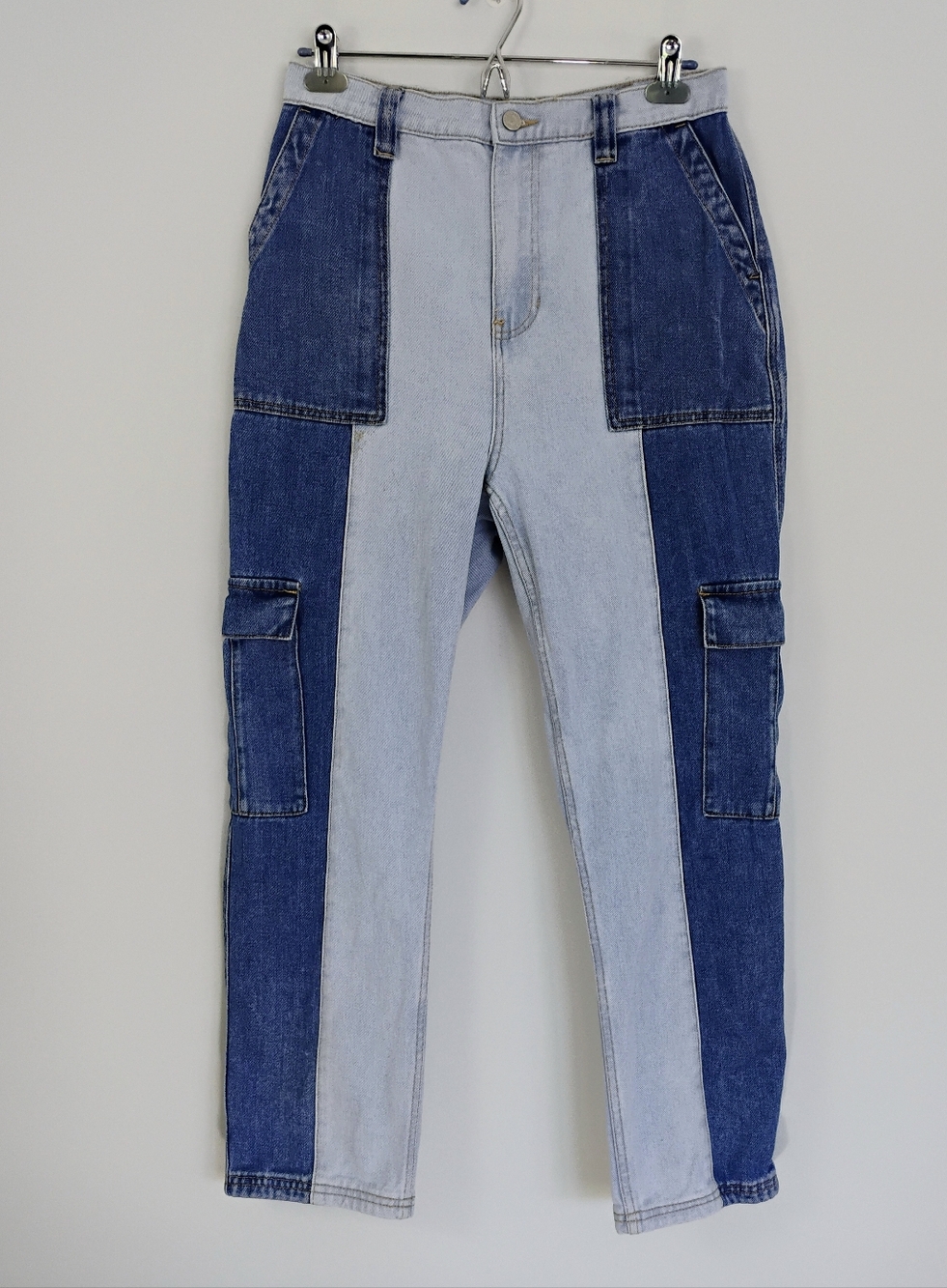PacSun Colorblock Boyfriend Two-Tone Carpenter Cargo Jeans Size 30